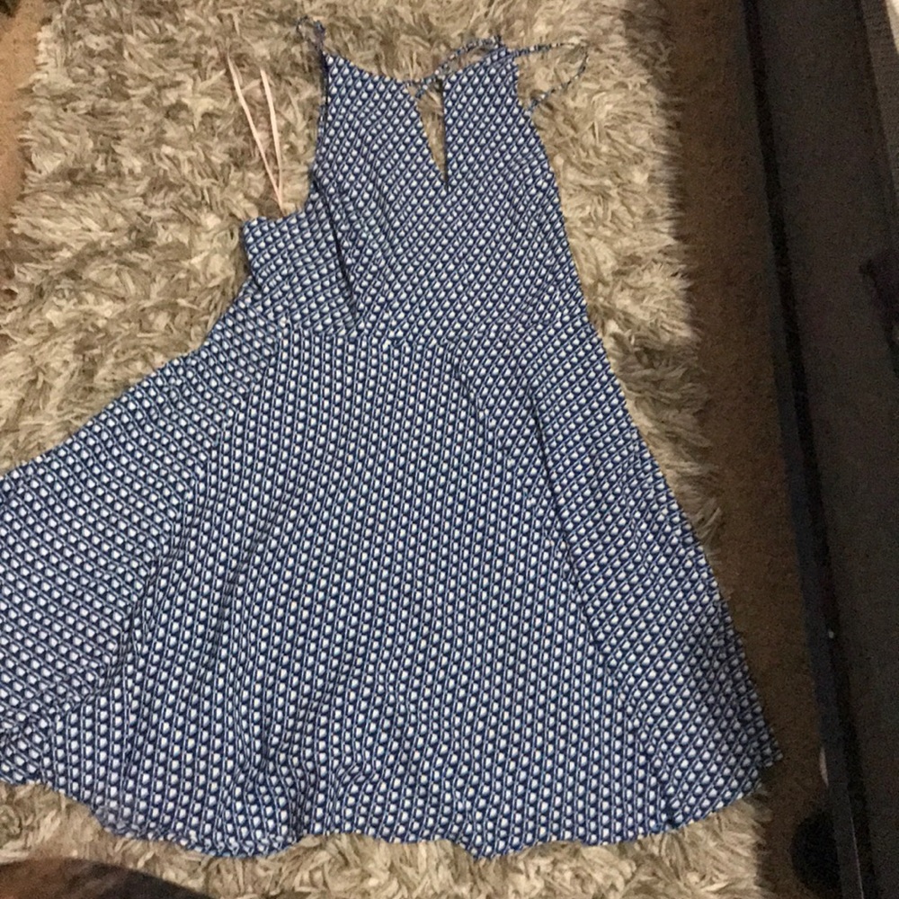 Blue and white dress